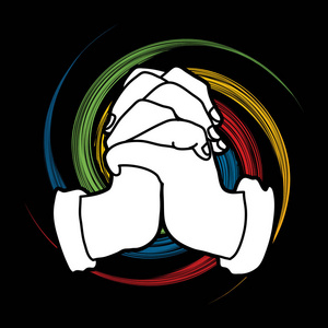 手祈祷, 基督徒祈祷, 感谢上帝图形矢量基督徒教士人做 ok 标志用手指