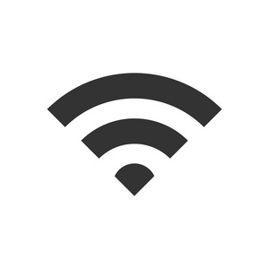 Wifi 互联网标志图标的扁平风格。wifi 无线技术矢量插图的白色隔离背景。网络 wifi 业务理念