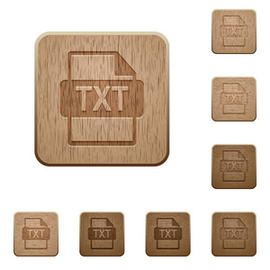 Txt 文件格式圆角方形雕刻木钮扣样式