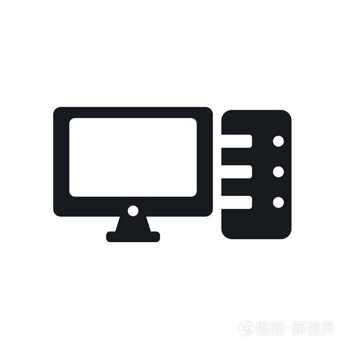 计算机图标矢量隔离在白色背景为您的 web 和移动应用程序设计