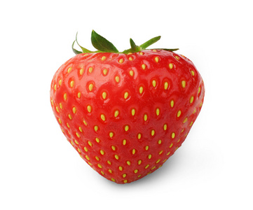 孤立在白色背景上的新鲜成熟草莓特写