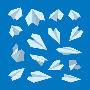 折纸飞机集合矢量图标集