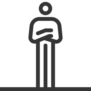 双臂交叉, 粗线贴图图标.插图为矢量, 可编辑笔画, 48x48 像素完美.