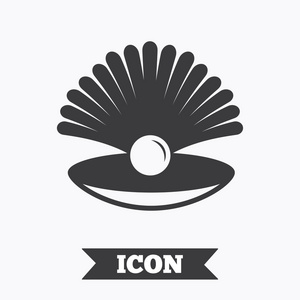 贝壳平邮票海贝壳珍珠标志图标.海螺符号照片