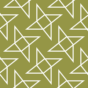 橄榄绿色和白色几何无缝图案, 用于网络纺织品和墙纸