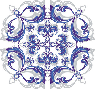 蓝色圆形花卉装饰品图片
