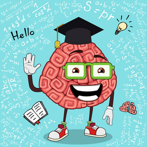 卡通大脑的矢量图解照片