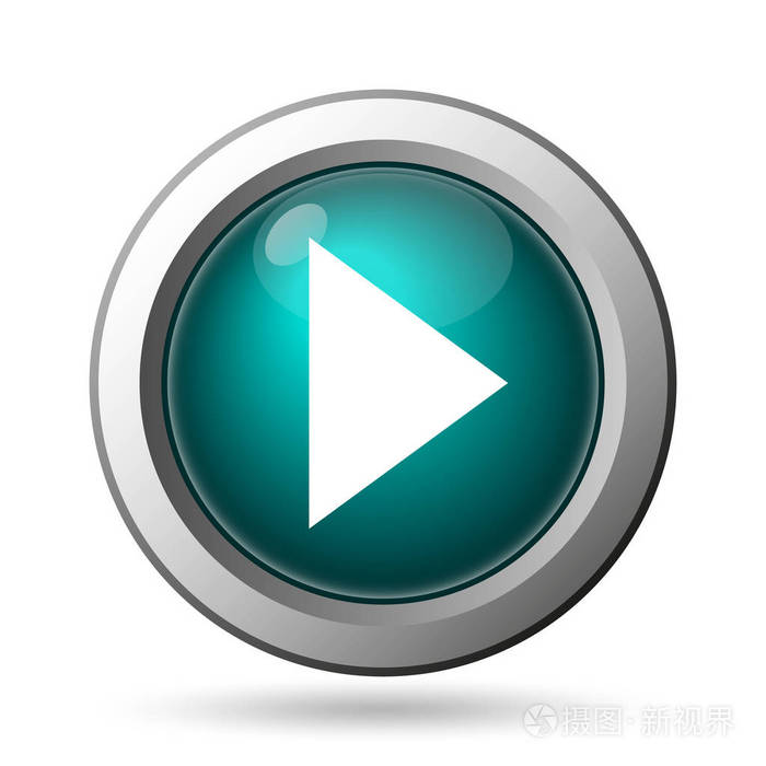 播放符号图标白色背景上的互联网按钮