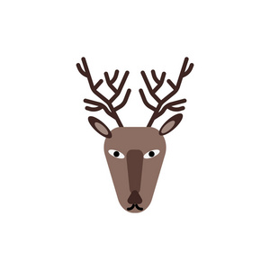 鹿图标矢量隔离白色背景为您的 web 和移动应用程序设计, 鹿徽标概念