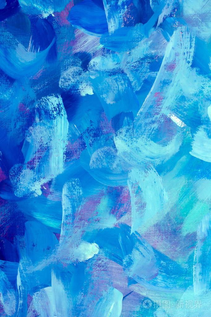 抽象蓝色纹理背景-特写片段油画.大画笔描边.对于屏幕保护程序或墙纸