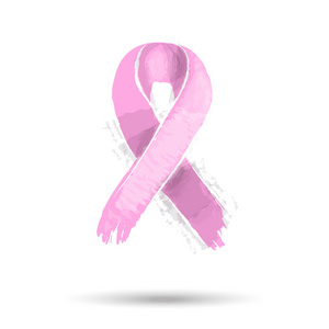 粉红色的乳腺癌癌症丝带图支持