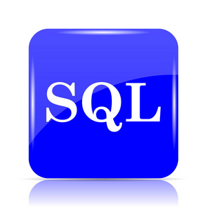 Sql 图标, 蓝色网站按钮白色背景