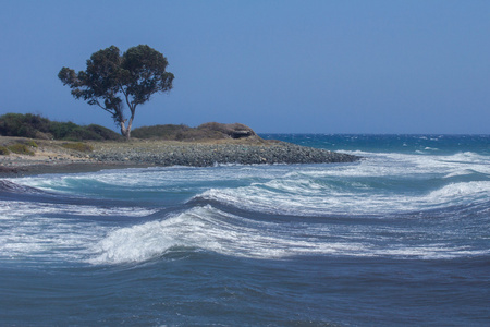 岩石与地平线的海景