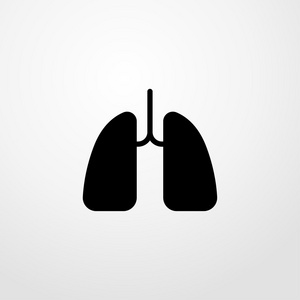 两肺图标。平面设计