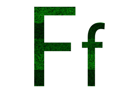 英语字母表与绿草的纹理