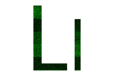 英语字母表与绿草的纹理
