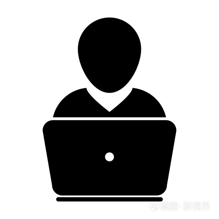 用户图标-笔记本电脑,计算机,设备,工字形矢量图