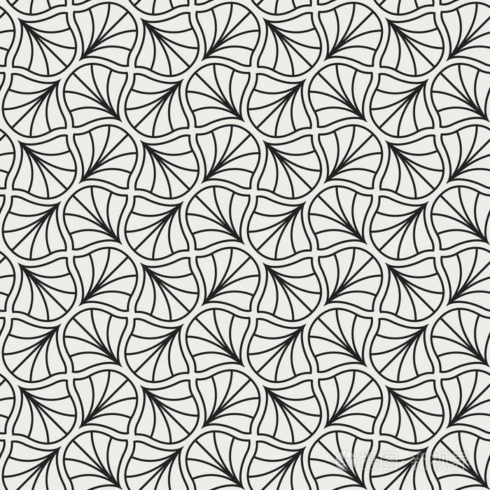 插画 几何黑色矢量无缝图案.抽象艺术装饰背景.经典时尚质感.eps