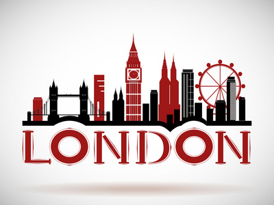 伦敦城市天际线与版式设计图片