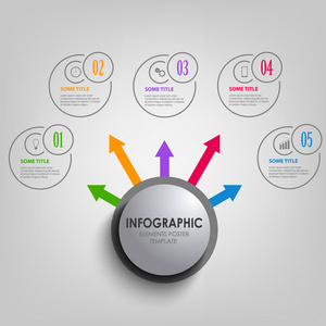 信息图形与轮设计元素模板