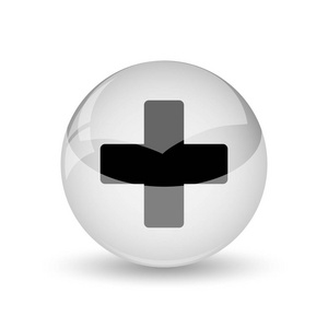 医学十字图标。白色背景上的互联网按钮
