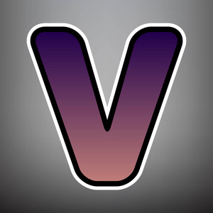 字母 v 符号设计模板元素.向量.紫罗兰色梯度 i照片