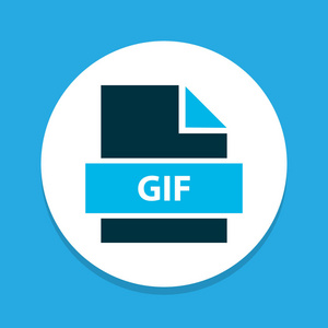文件 gif 图标有色符号。时尚风格中的优质隔离格式元素