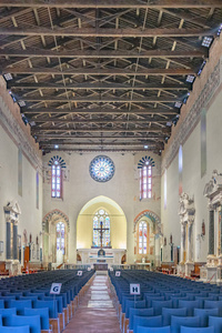 圣地亚哥天主教教堂的内部视图, 位于意大利卢卡市