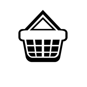 购物篮图标矢量隔离白色背景为您的 web 和移动应用程序设计, 购物篮徽标概念