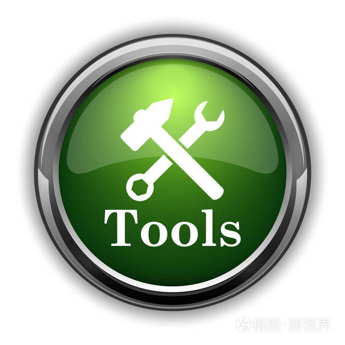 工具图标.在白色背景下的工具网站按钮