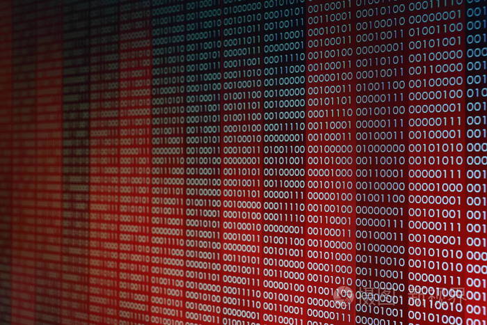 红色二进制代码计算机语言数据传输.