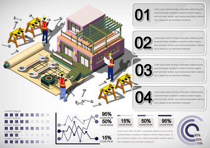 信息图形的房子结构概念的插图图片