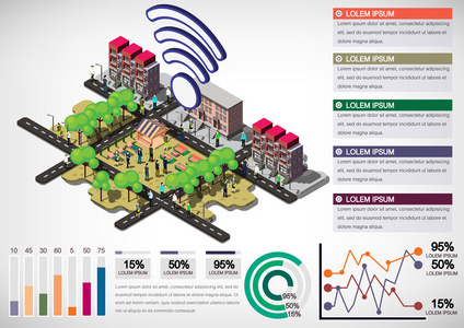信息图形城市概念的插图
