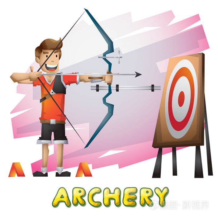 cartoon vector archery olympic sport with separated layers