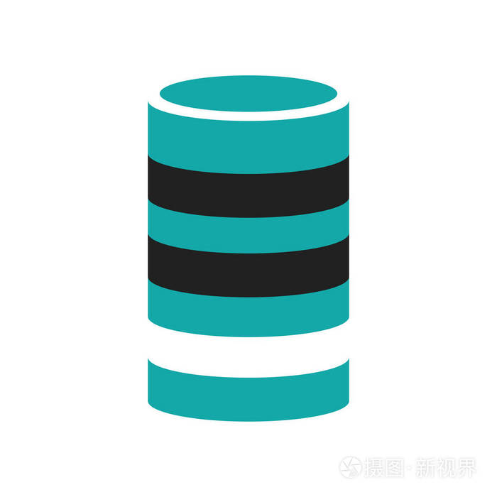 数据分析圆柱符号图标矢量在白色背景下被隔离为您的web和移动应用