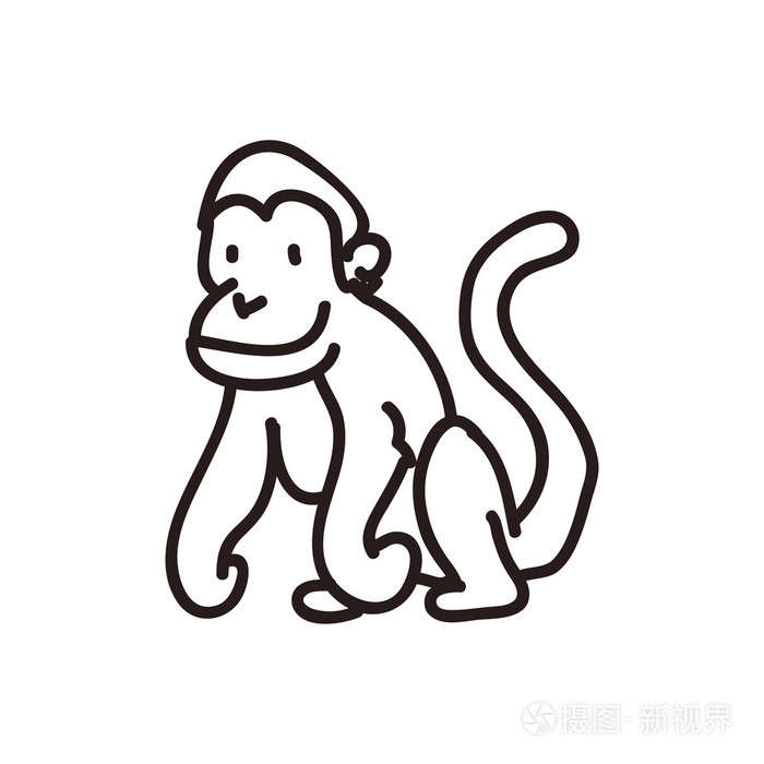 猴子的骗子.草绘设计.矢量图形