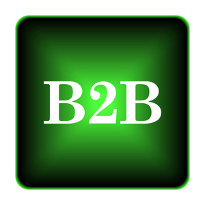 B2b 图标。白色背景上的互联网按钮