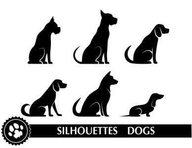 狗 silhouettes