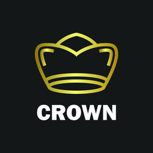 皇冠皇室国王矢量标志设计抽象会徽溢价黄金插图隔离