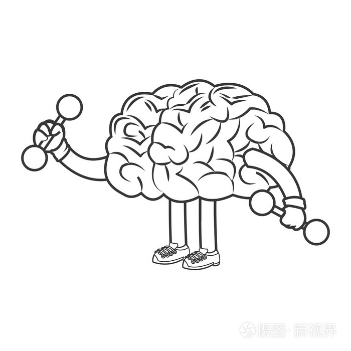 人类的大脑提升权重图标插画-正版商用图片0sdgx6-摄图新视界