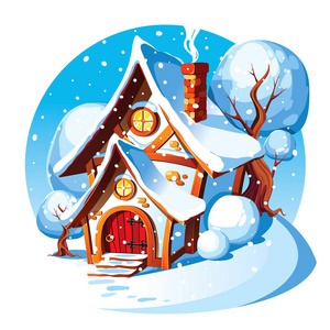 质朴的石房子.冬季景观照片