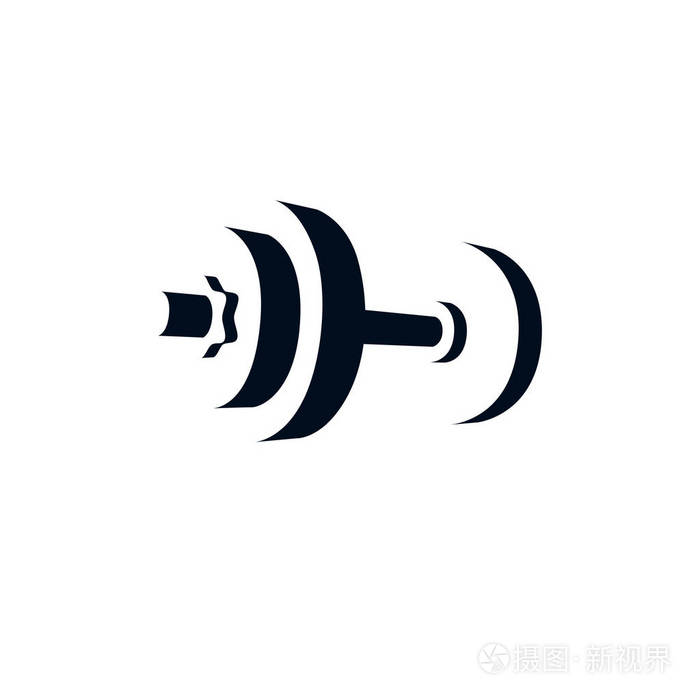 在白色背景上的杠铃矢量徽标