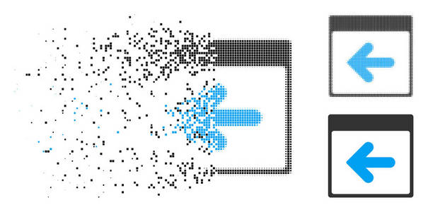 溶解像素半色调上一个日历日图标