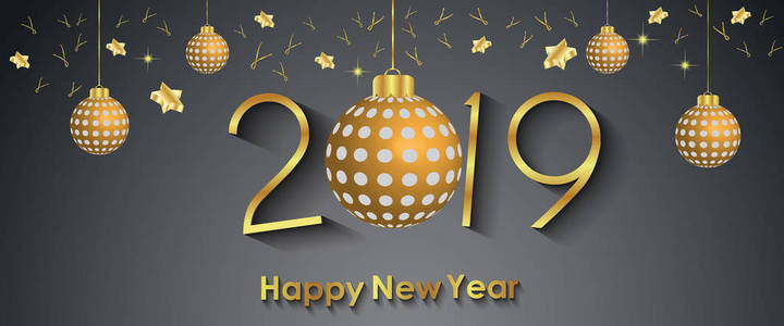 2019新年快乐的背景为您的邀请, 节日海报, 问候卡片