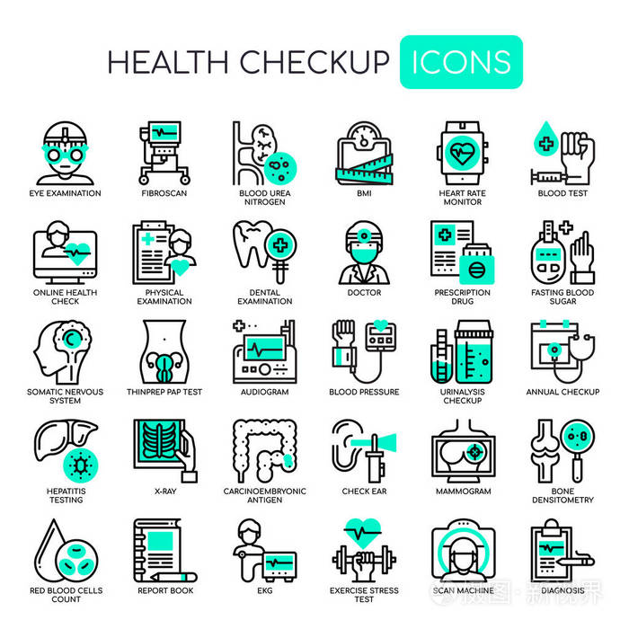 健康体检, 瘦线和像素完美图标