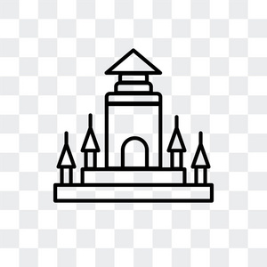 Thatbyinnyu 寺矢量图标隔离在透明背景上, Thatbyinnyu 寺标志设计