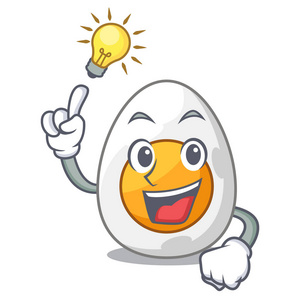 有一个想法新鲜煮鸡蛋的吉祥物卡通分离