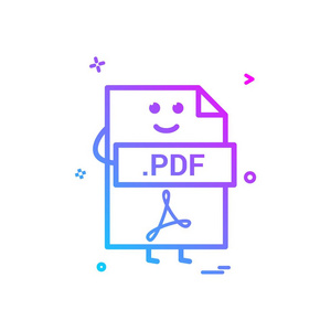 计算机 pdf 文件格式类型图标矢量设计