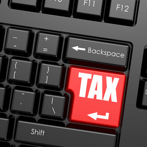 税收键盘概念红税字计算机键盘上输入按钮照片