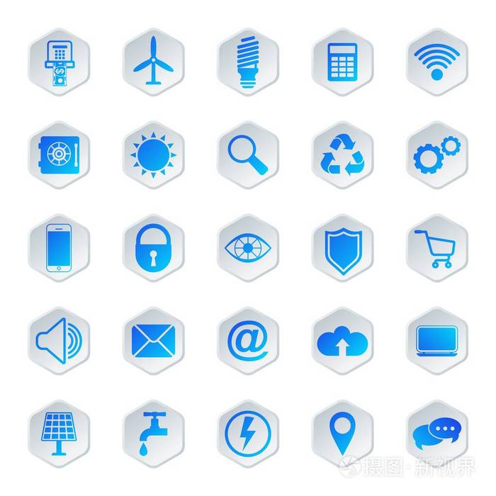 智能城市中自动化房屋管理系统的矢量图标